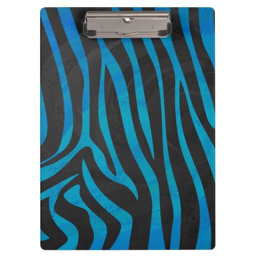Zebra, zwart en blauw afdrukken klembord (Voorkant)