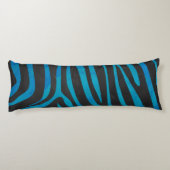 Zebra, zwart en blauw afdrukken lichaamskussen (Achterkant)