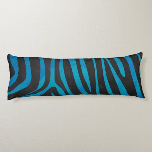 Zebra, zwart en blauw afdrukken lichaamskussen (Achterkant)