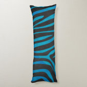 Zebra, zwart en blauw afdrukken lichaamskussen (Achterkant (Verticaal))