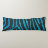 Zebra, zwart en blauw afdrukken lichaamskussen (Voorkant)