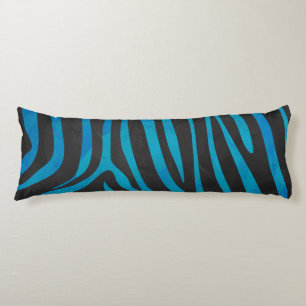 Zebra, zwart en blauw afdrukken lichaamskussen