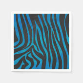 Zebra, zwart en blauw afdrukken servet (Voorkant)