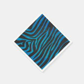 Zebra, zwart en blauw afdrukken servet (Hoek)