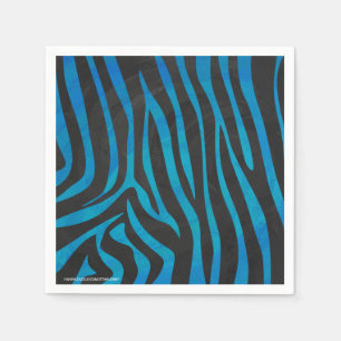 Zebra, zwart en blauw afdrukken servetten