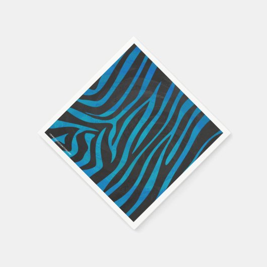 Zebra, zwart en blauw afdrukken servetten (Hoek)