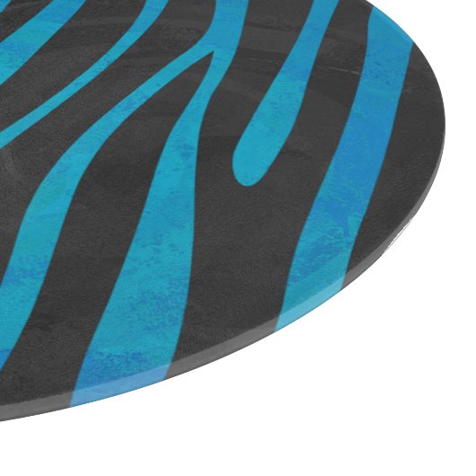 Zebra, zwart en blauw afdrukken snijplank (Hoek)