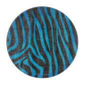 Zebra, zwart en blauw afdrukken snijplank (Voorkant)