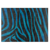 Zebra, zwart en blauw afdrukken snijplank (Voorkant)