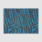 Zebra, zwart en blauw afdrukken tissuepapier (Voorkant)