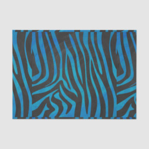 Zebra, zwart en blauw afdrukken tissuepapier