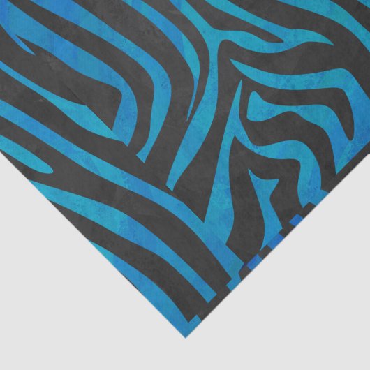 Zebra, zwart en blauw afdrukken tissuepapier (Detail)