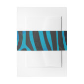 Zebra, zwart en blauw afdrukken uitnodigingen wikkel (Voorkant Voorbeeld)