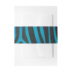 Zebra, zwart en blauw afdrukken uitnodigingen wikkel