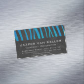 Zebra, zwart en blauw afdrukken visitekaartje magneet (Voorbeeld)