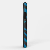 Zebra zwart en blauw met monogram Case-Mate iPhone case (Achterkant/rechts)