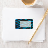 Zebra zwart en blauw met monogram etiket (Insitu)