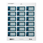 Zebra zwart en blauw met monogram etiket (Full Sheet)
