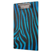 Zebra zwart en blauw met monogram klembord (Links)