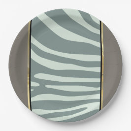 Zebra, zwart en crèmedruk papieren bordje