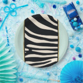 Zebra, zwart en crèmedruk papieren bordje (Feest)