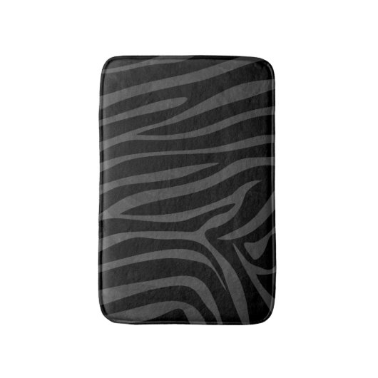 Zebra, zwart en grijs afdrukken badmat (Voorkant Verticaal)