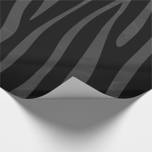 Zebra, zwart en grijs afdrukken cadeaupapier (Hoek)