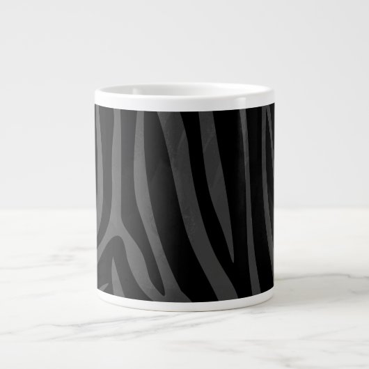 Zebra, zwart en grijs afdrukken grote koffiekop (Voorkant)