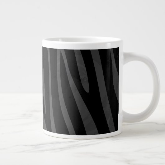 Zebra, zwart en grijs afdrukken grote koffiekop (Rechts)