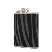 Zebra, zwart en grijs afdrukken heupfles (Links)