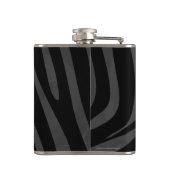 Zebra, zwart en grijs afdrukken heupfles (Achterkant)