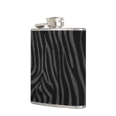 Zebra, zwart en grijs afdrukken heupfles (Links)