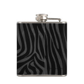 Zebra, zwart en grijs afdrukken heupfles (Achterkant)