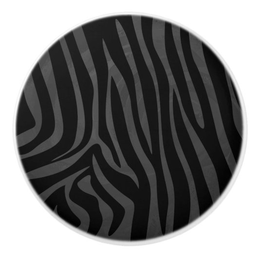 Zebra, zwart en grijs afdrukken keramische knop (Voorkant)