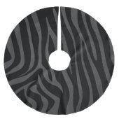 Zebra, zwart en grijs afdrukken kerstboom rok (Voorkant)