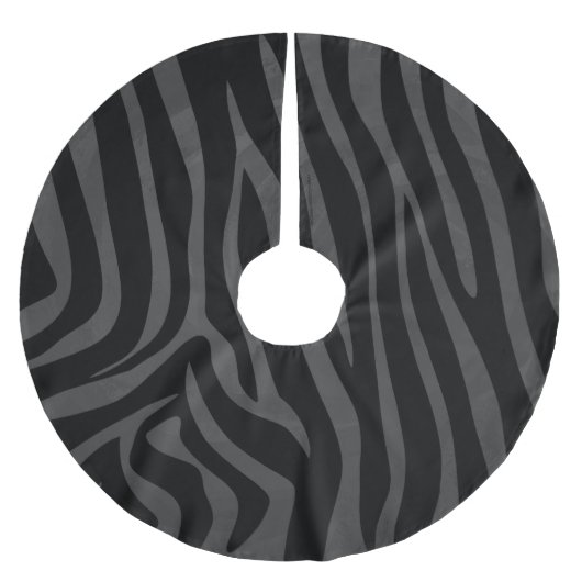 Zebra, zwart en grijs afdrukken kerstboom rok (Voorkant)