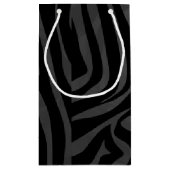 Zebra, zwart en grijs afdrukken klein cadeauzakje (Achterkant)