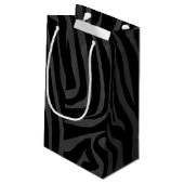 Zebra, zwart en grijs afdrukken klein cadeauzakje (Achterkant Gekanteld)