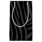 Zebra, zwart en grijs afdrukken klein cadeauzakje (Voorkant)