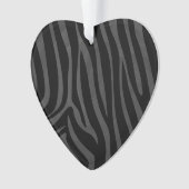 Zebra, zwart en grijs afdrukken ornament (voorkant)