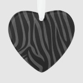 Zebra, zwart en grijs afdrukken ornament (voorkant)