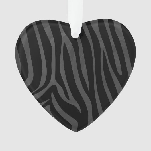 Zebra, zwart en grijs afdrukken ornament (voorkant)