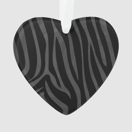 Zebra, zwart en grijs afdrukken ornament (achterkant)