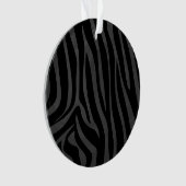 Zebra, zwart en grijs afdrukken ornament (voorkant)