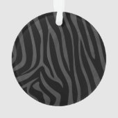 Zebra, zwart en grijs afdrukken ornament (achterkant)
