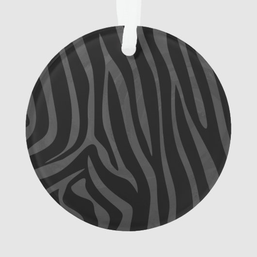 Zebra, zwart en grijs afdrukken ornament (achterkant)