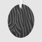 Zebra, zwart en grijs afdrukken ornament (voorkant)
