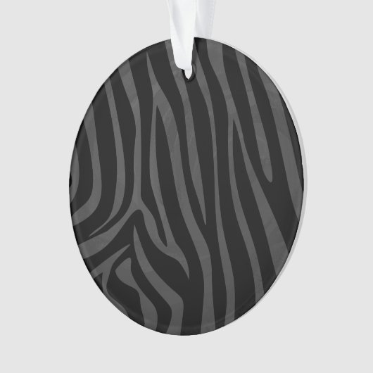 Zebra, zwart en grijs afdrukken ornament (voorkant)