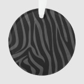 Zebra, zwart en grijs afdrukken ornament (voorkant)