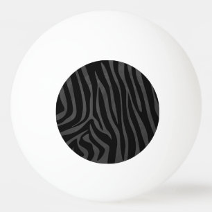 Zebra, zwart en grijs afdrukken pingpongbal